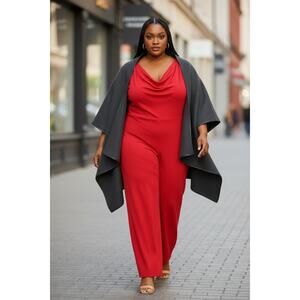 Jill Alexander Cherry Red Plus‎ Size Jumpsuit – Size 2X